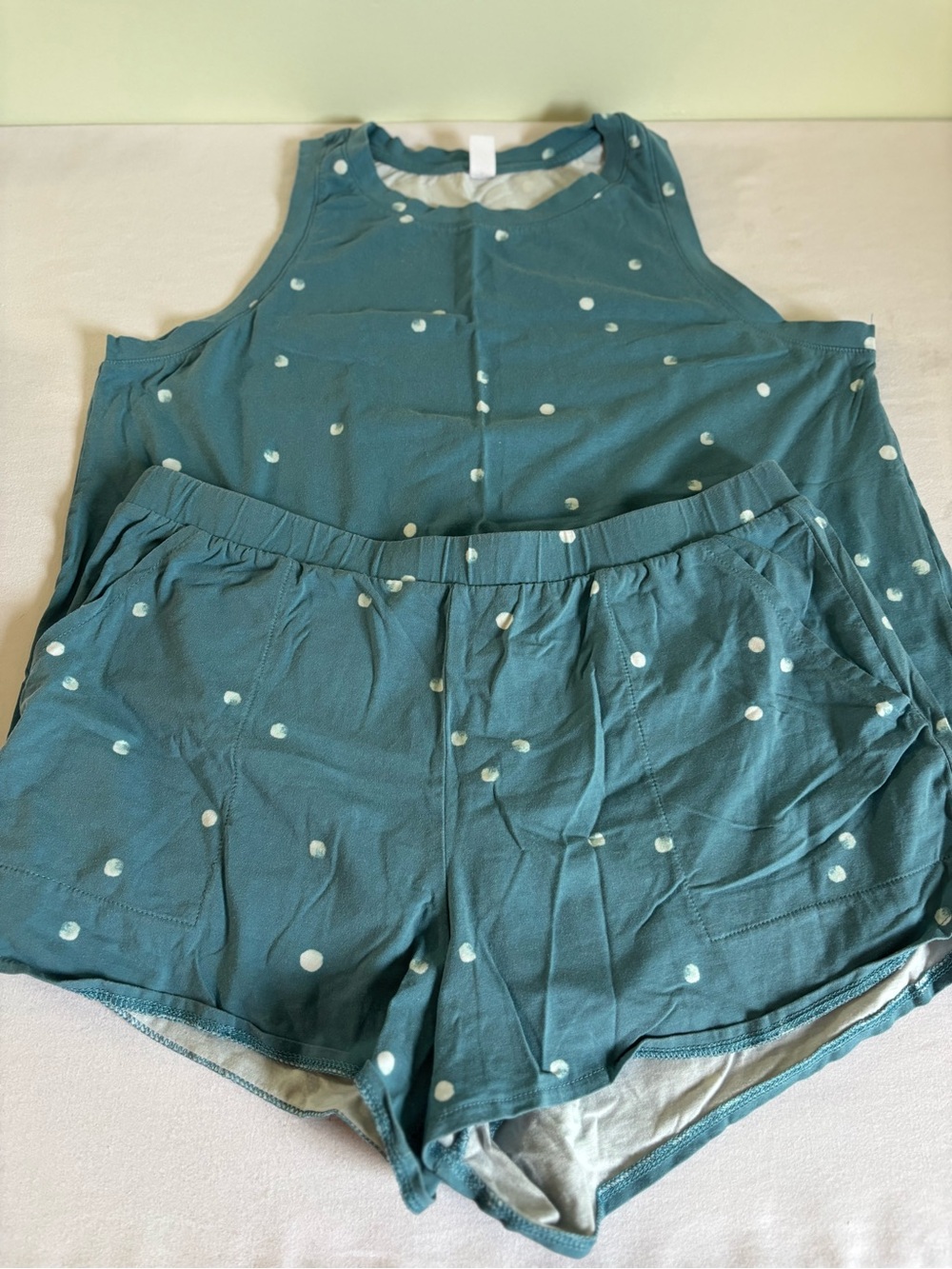 Stars Above Teal Polka Dot Tank & Shorts Pajama Set